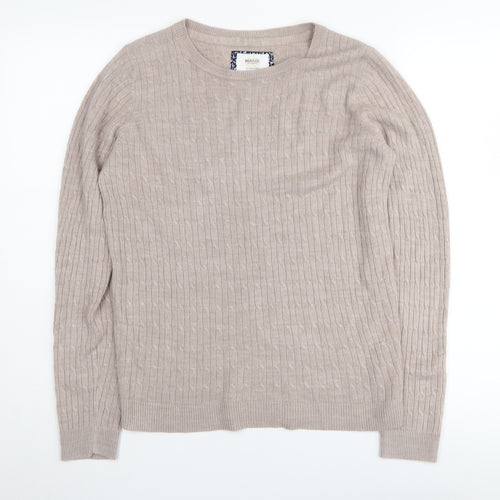 Maine Women's Beige Cable Knit Jumper, Size 12