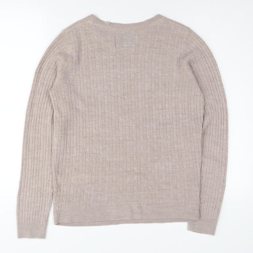 Maine Women's Beige Cable Knit Jumper, Size 12