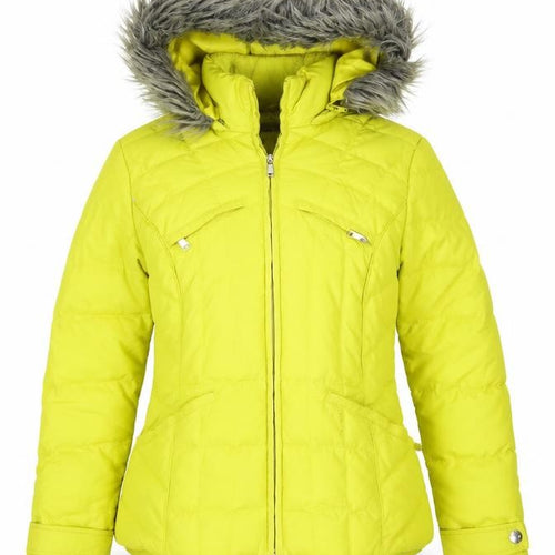 Per Una Yellow Hooded Puffer Jacket Women’s S Winter Casual