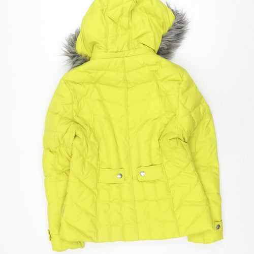 Per Una Yellow Hooded Puffer Jacket Women’s S Winter Casual