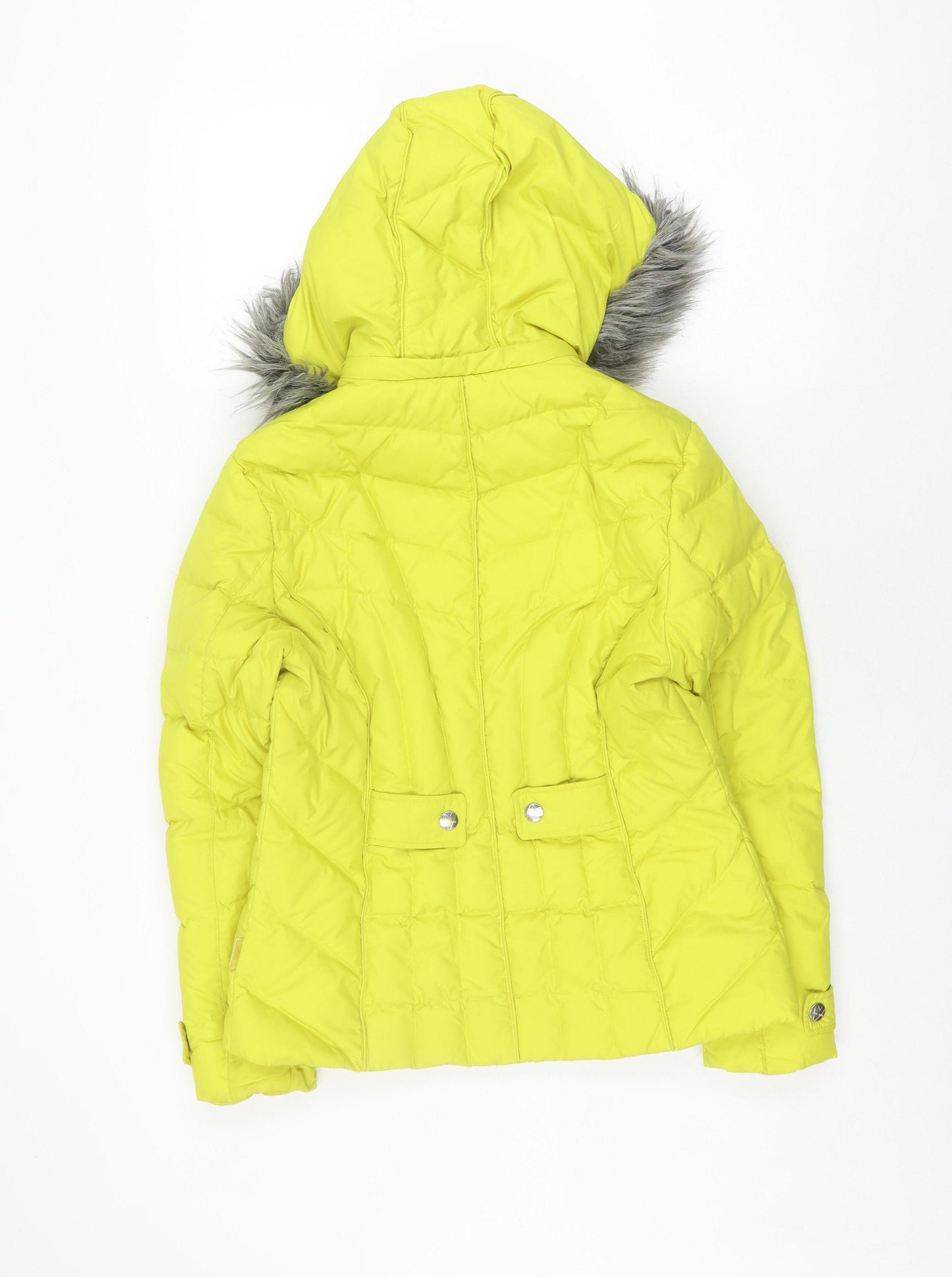 Per Una Yellow Hooded Puffer Jacket Women’s S Winter Casual