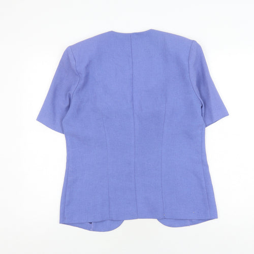Monti Women Purple Blouse Size 12 Short Sleeve V-Neck