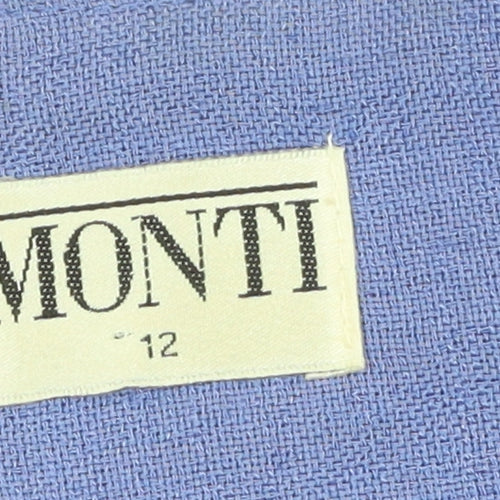 Monti Women Purple Blouse Size 12 Short Sleeve V-Neck