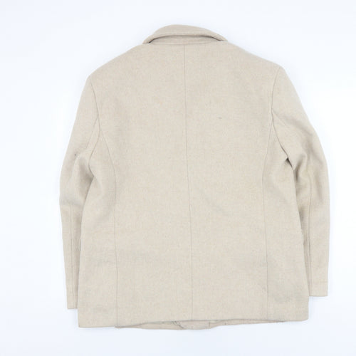 Boohoo Women's Beige Wool Blend Blazer Size 10