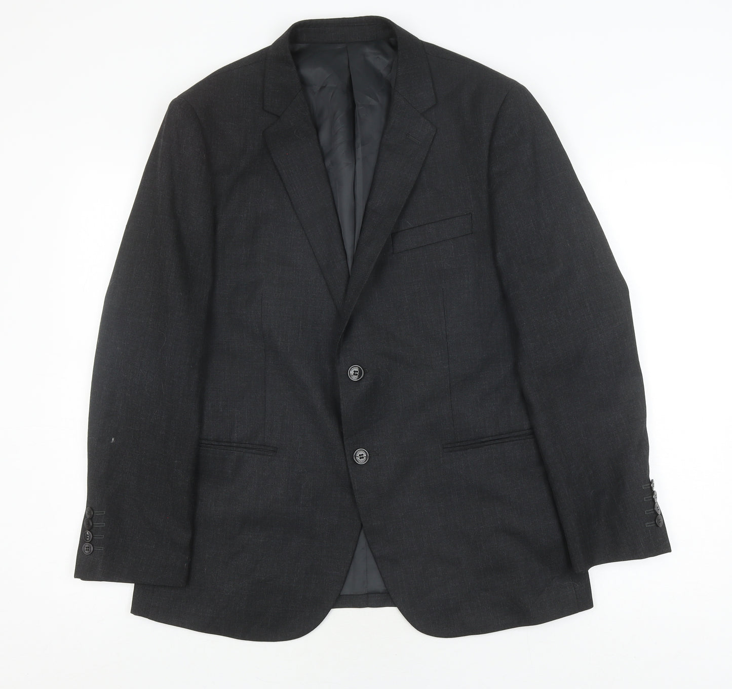 Frencheye Men's Black Blazer, Size 42R, Wool Blend