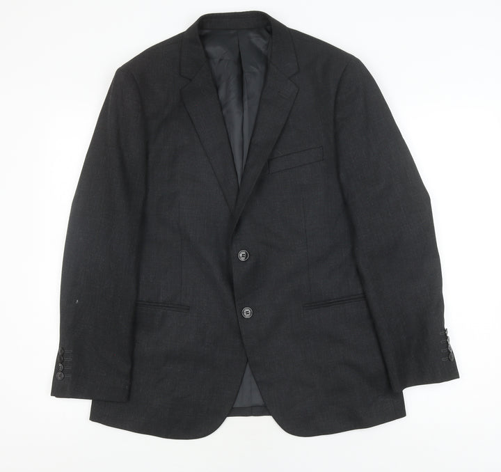 Frencheye Men's Black Blazer, Size 42R, Wool Blend
