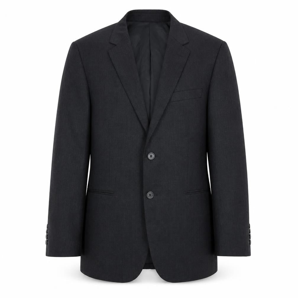 Front view of Frencheye Men's Black Blazer, size 42R, Wool Blend