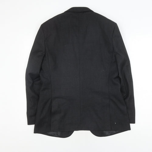 Frencheye Men's Black Blazer, Size 42R, Wool Blend