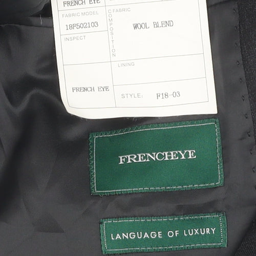 Frencheye Men's Black Blazer, Size 42R, Wool Blend