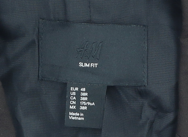 H&M Men's Slim Fit Brown Blazer Size 38R