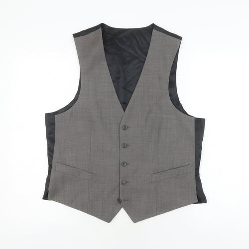 Men's Grey Wool Suit Waistcoat Size 39.5S