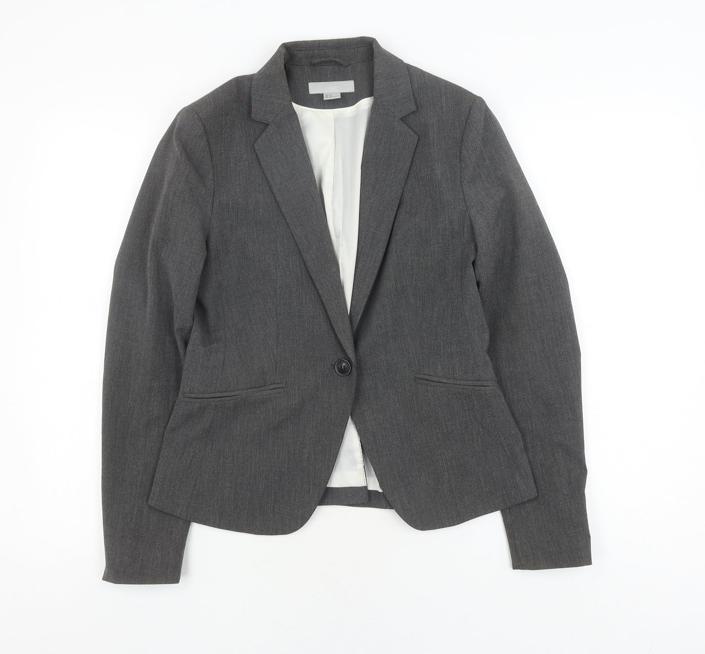 H&M Women's Grey Slim Fit Suit Jacket Size 10