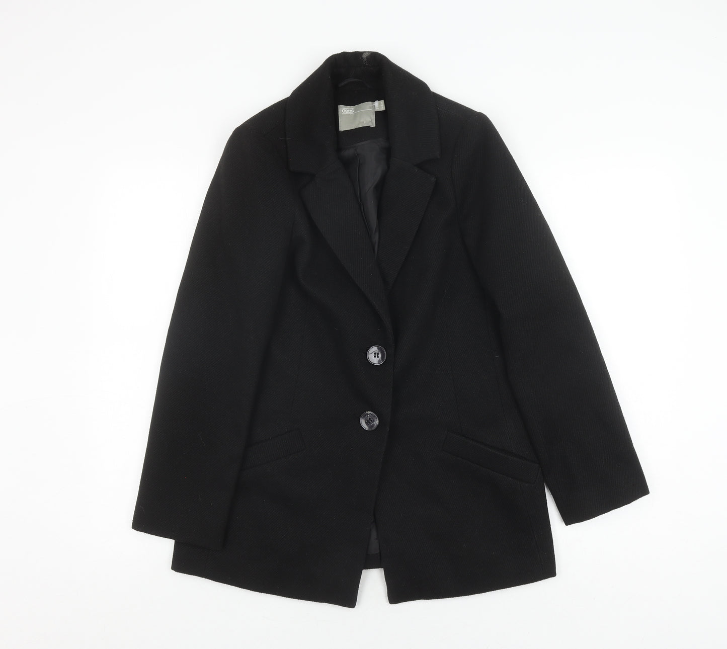 ASOS Women's Black Coat Size 6 - Stylish Winter Essential