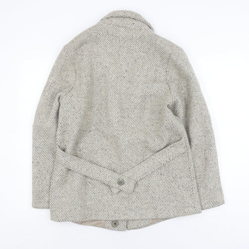 C&A Women's Grey Wool Blend Blazer UK 10 Belted