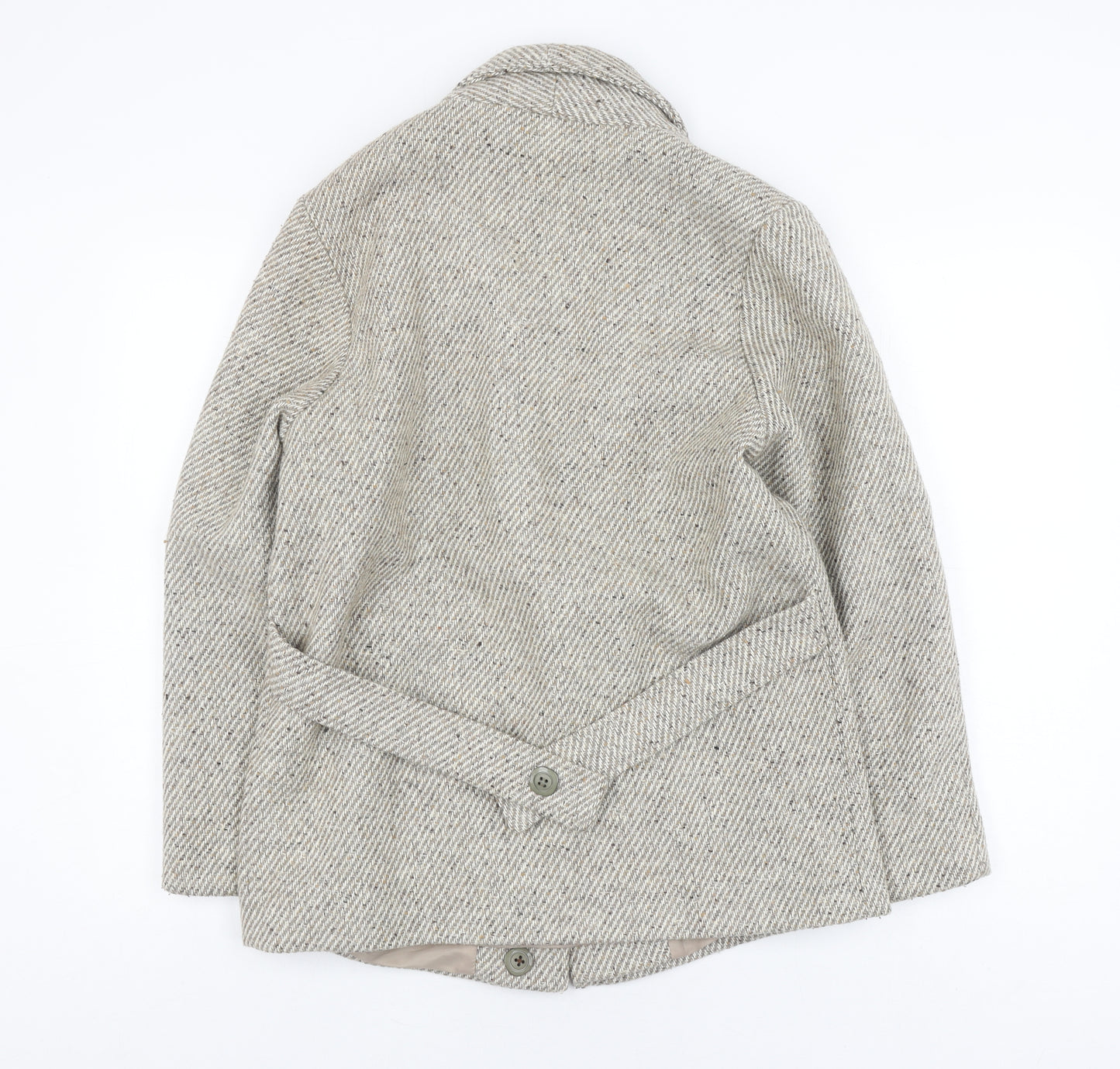 C&A Women's Grey Wool Blend Blazer UK 10 Belted