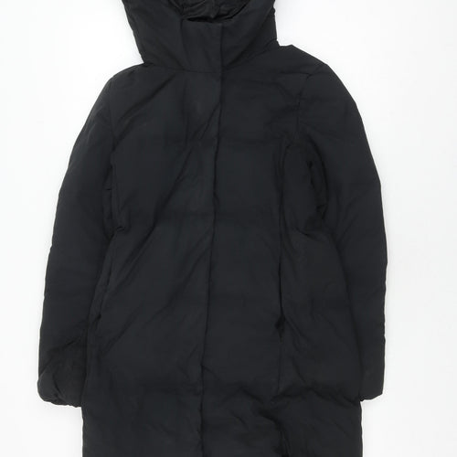 Uniqlo Women's Black XS Puffer Jacket Hooded Winter Coat