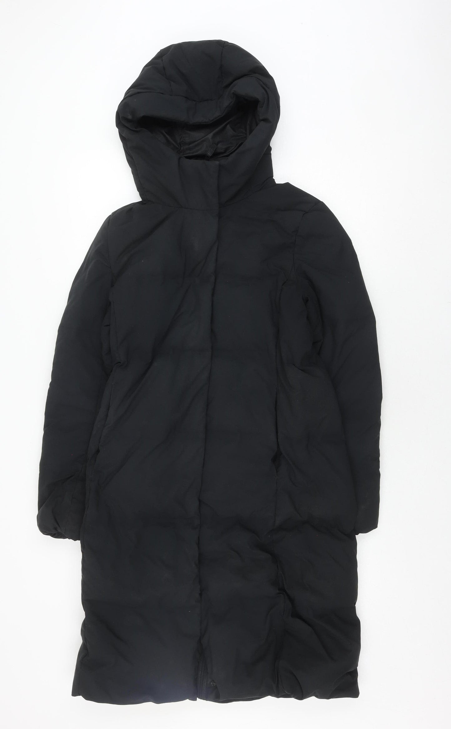 Uniqlo Women's Black XS Puffer Jacket Hooded Winter Coat
