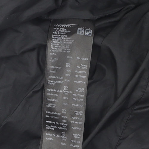 Uniqlo Women's Black XS Puffer Jacket Hooded Winter Coat