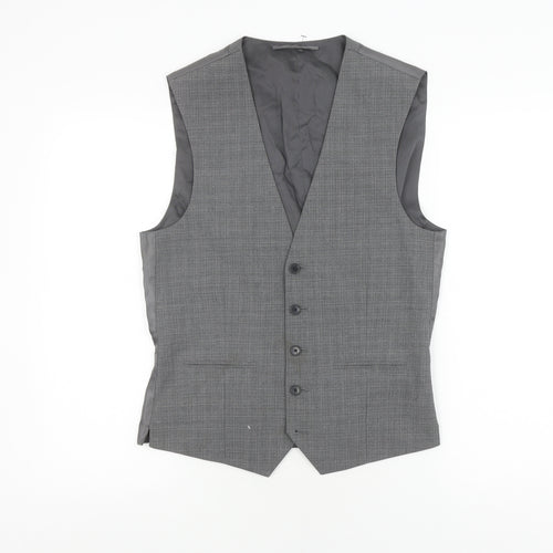 Next Men's Grey Waistcoat, Size 38R, Regular Fit