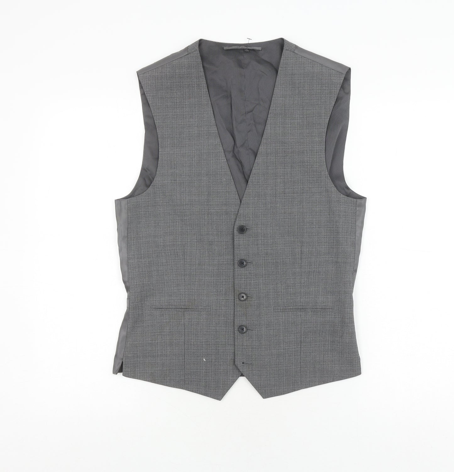 Next Men's Grey Waistcoat, Size 38R, Regular Fit