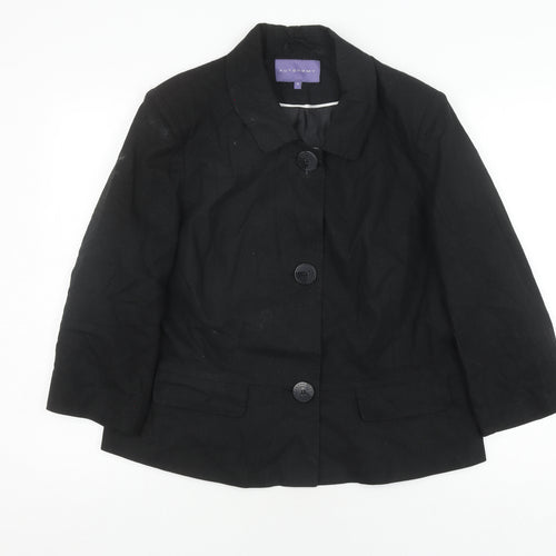 Autonomy Women's Black Linen Jacket Size 18 Casual