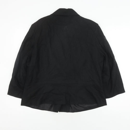 Autonomy Women's Black Linen Jacket Size 18 Casual