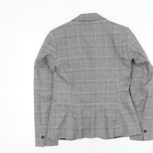 Zara Women's Grey Check Blazer, Size 6, Business Casual
