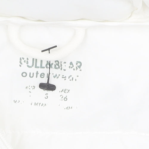 Pull&Bear Unisex Kids White Puffer Jacket S Winter Casual