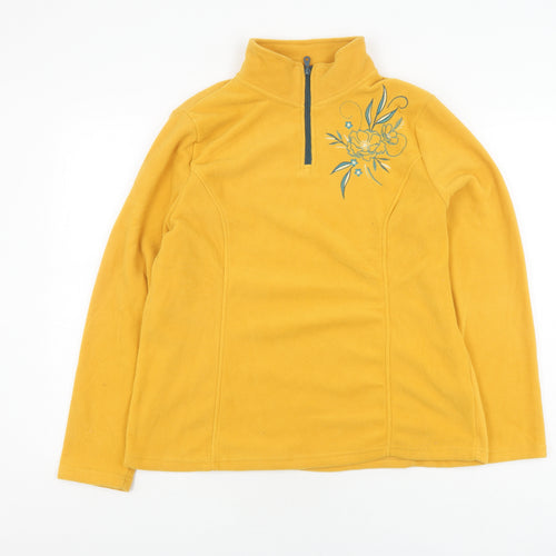 Atlas For Women Yellow Pullover Hoodie, Sz 16-18, Embroidered