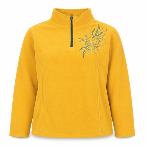 Atlas For Women Yellow Pullover Hoodie, Sz 16-18, Embroidered