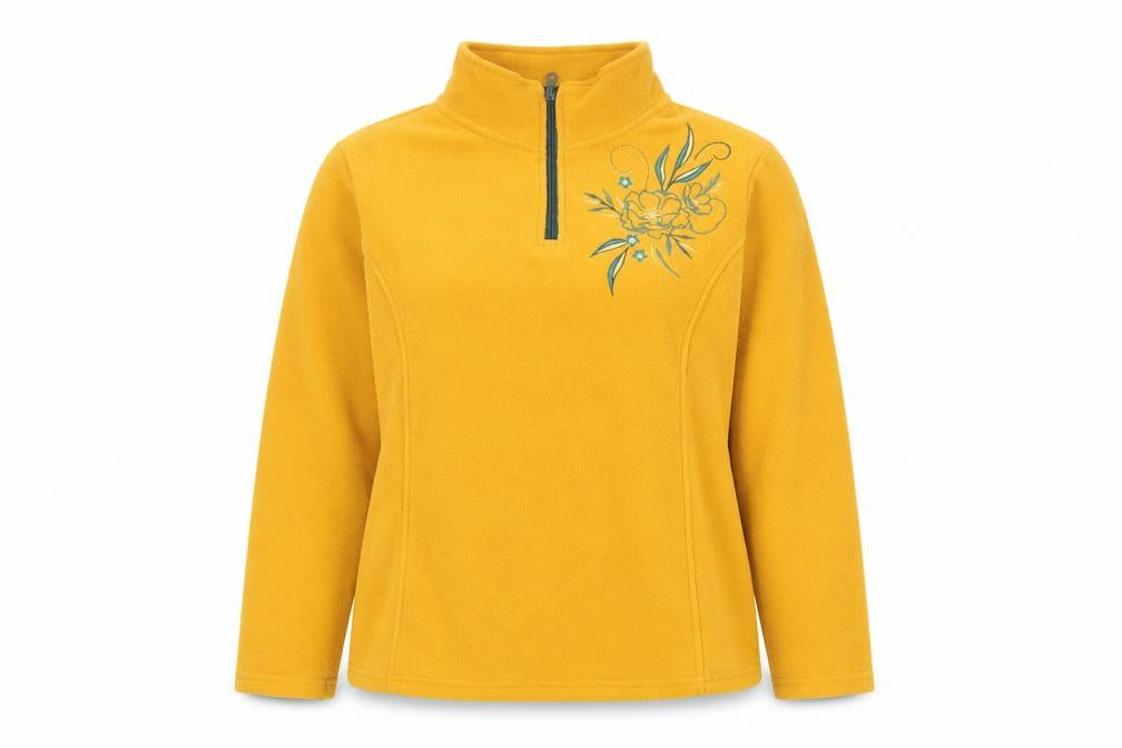 Atlas For Women Yellow Pullover Hoodie, Sz 16-18, Embroidered