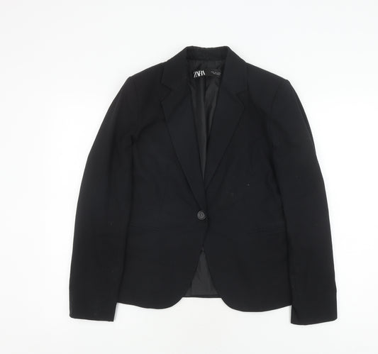 Zara Women's Black Blazer Size 10 Regular Fit Business