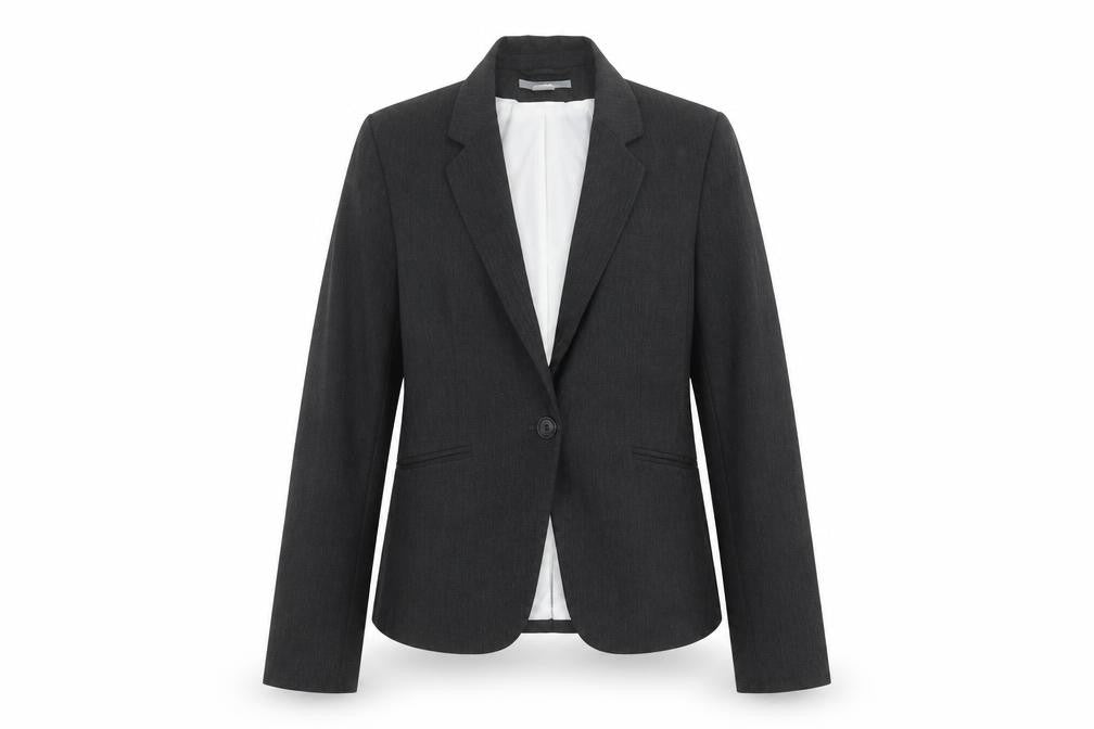 Front view of H&M Women's Black Regular suit jacket 8