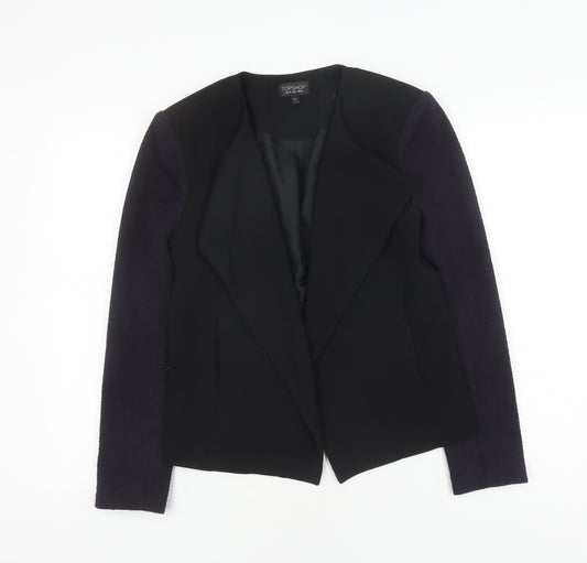 Topshop Women's Black Blazer, Size 10, Notch Lapel