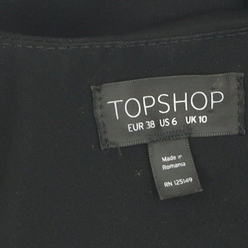 Topshop Women's Black Blazer, Size 10, Notch Lapel