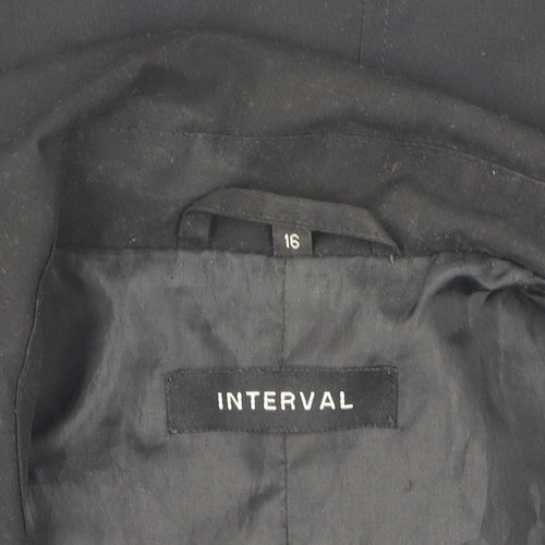 Interval Women's Black Casual Coat Size 16