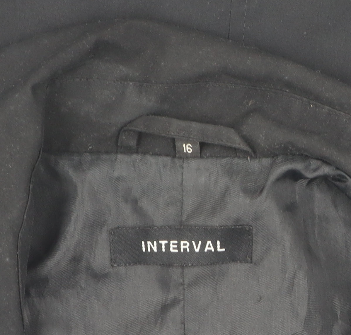 Interval Women's Black Casual Coat Size 16
