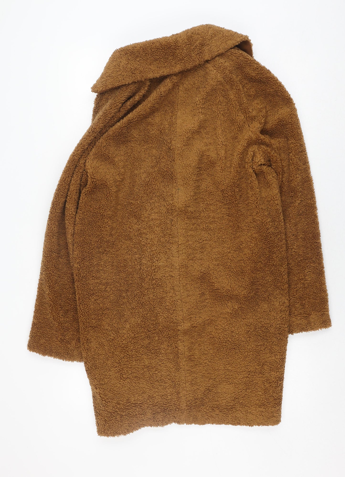 Warehouse Women's Brown Overcoat, Size 8, Classic Style