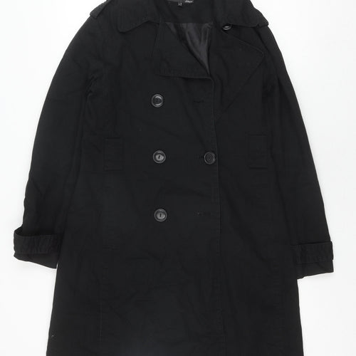Etam Women's Black Trench Coat Size 12 Elegant & Versatile