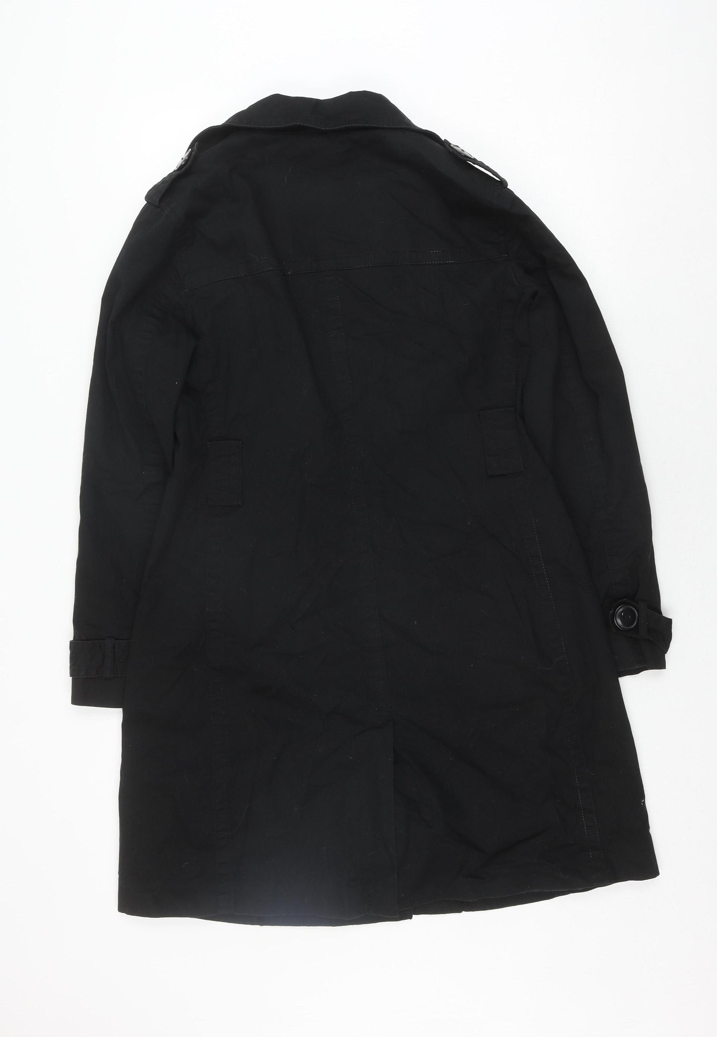 Etam Women's Black Trench Coat Size 12 Elegant & Versatile