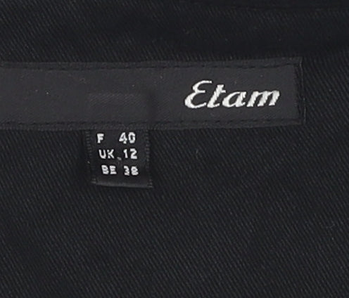 Etam Women's Black Trench Coat Size 12 Elegant & Versatile