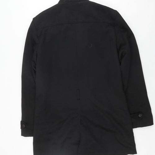 River Island Men's Black Mid-Length Pea Coat - Size L