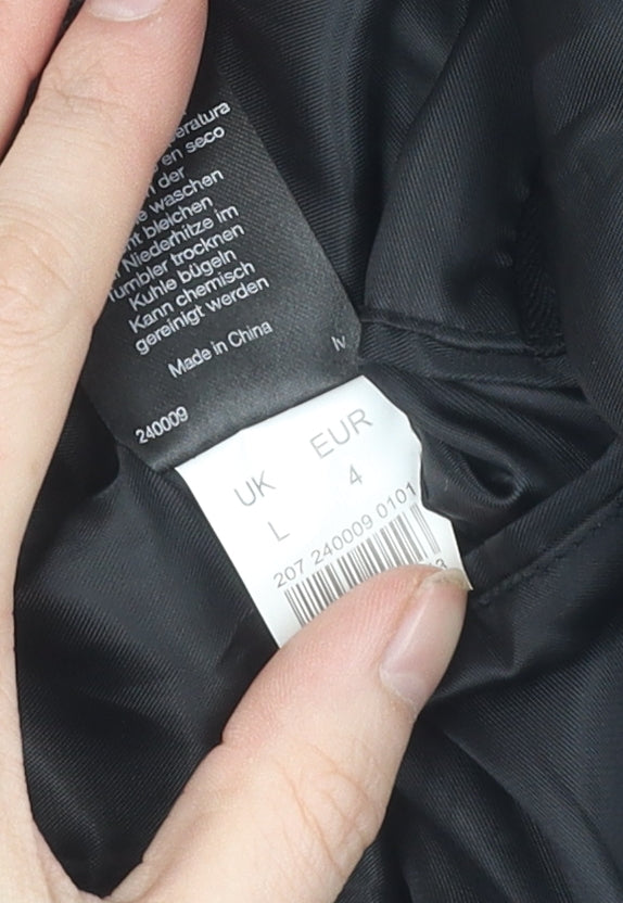 River Island Men's Black Mid-Length Pea Coat - Size L