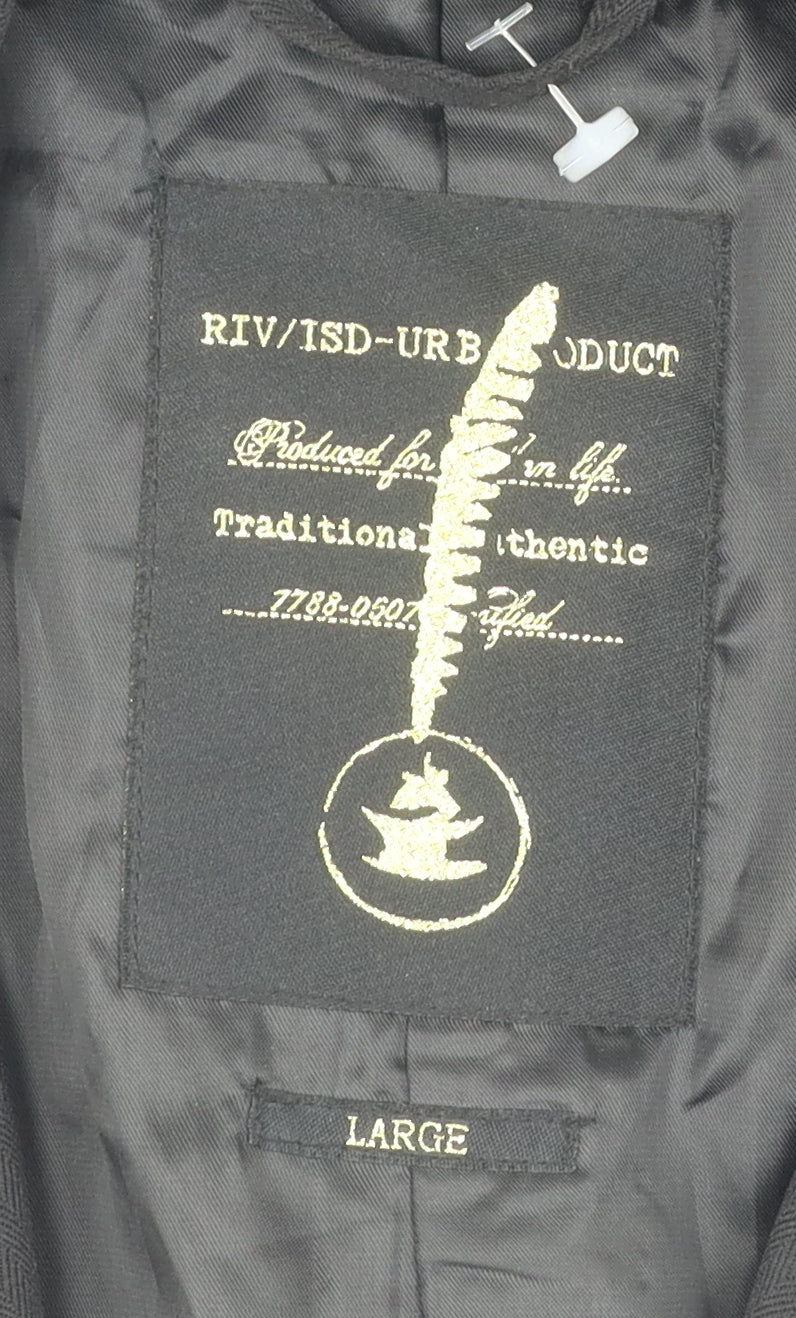 River Island Men's Black Mid-Length Pea Coat - Size L