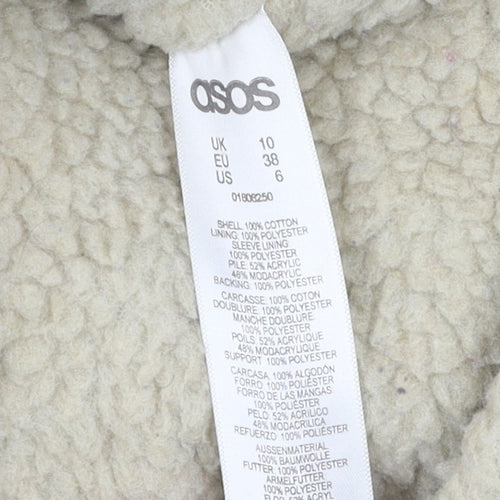 ASOS Unisex Beige Parka Jacket with Fur Trim