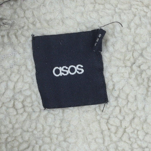 ASOS Unisex Beige Parka Jacket with Fur Trim