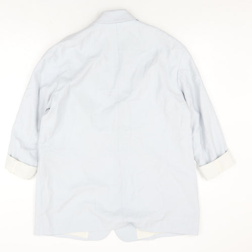 H&M Women's White Blazer S, Single Breasted, Viscose