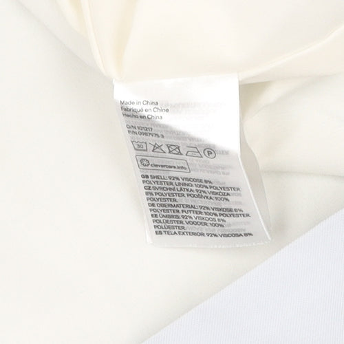 H&M Women's White Blazer S, Single Breasted, Viscose