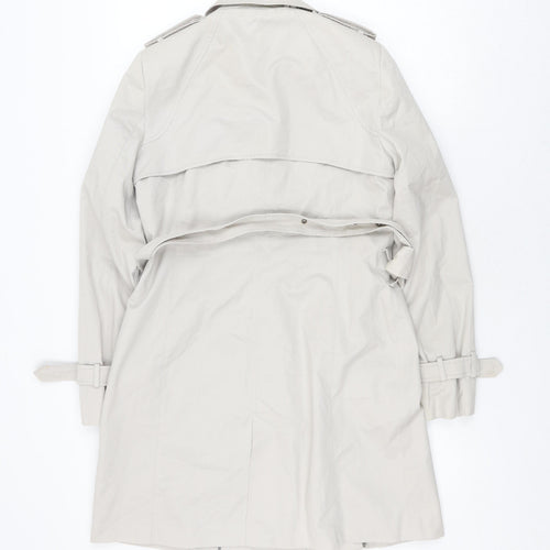 Zara Basic Women's Beige Trench Coat, Size 12, Classic Style