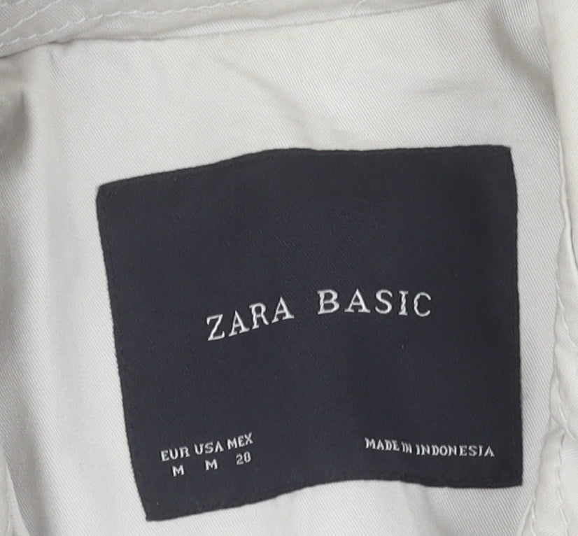 Zara Basic Women's Beige Trench Coat, Size 12, Classic Style